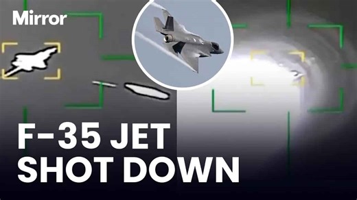 Moment Trump's most advanced jet shot by Iranian missile as pilot forced to make emergency landing