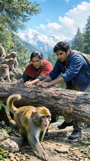 Mother And Son Rescue Monkey | Heartwarming Jungle Story