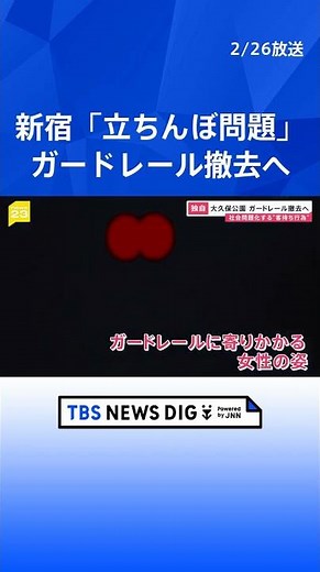 【独自】新宿・大久保公園周辺の「立ちんぼ問題」 女性寄りかかるガードレール撤去へ “交通上の安全対策”が理由｜TBS NEWS DIG #shorts