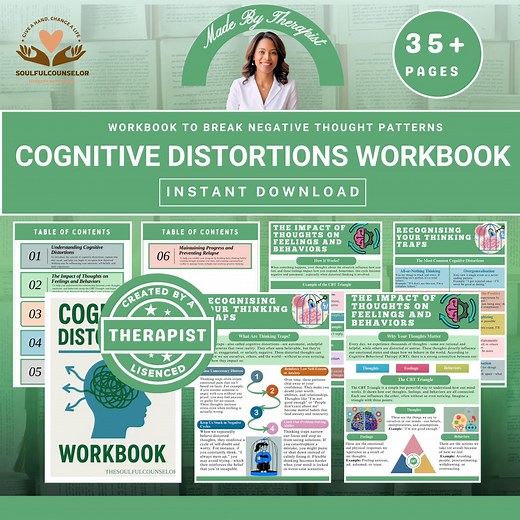Cognitive Distortions Workbook: CBT Thought Reframing (PDF Printable) - Etsy