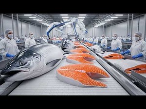Inside the Salmon Processing Factory: From Farm to Frozen Fillets (Full Process)