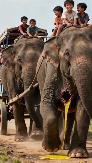 It's so tough for elephants to keep serving humans even when they are injured! #elephant #animals