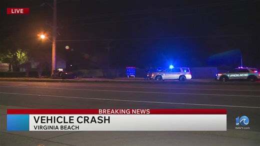 Vehicle crashes on First Colonial Road in VB