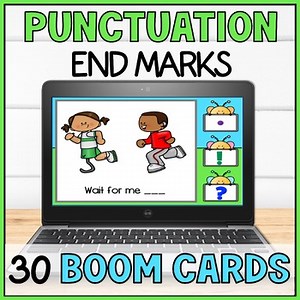 Identifying Ending Punctuation Boom Cards - End Marks Writing Conventions
