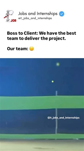 Jobs and Internships on Instagram: "Boss to Client: We have the best team to deliver the project. Our team:  #funnyvideos #viralmemes #trendingsongs #corporatereels #corporatememe #worklife #boss #employee #office #fblifestyle #theoffice #officememe #officeculture #officereel #corporatelife #viralreels #comedy #trendingreels #funnyreels #college #engineering #trendingvideo #friday #explore #explorepage #viralvideos #officefunny #manager"