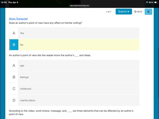 Does an author's point of view have any effect on his/her writi... | Filo