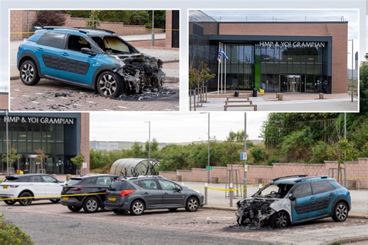 Cops probe 'deliberate' firebomb attack on prison guard's motor at Scots jail