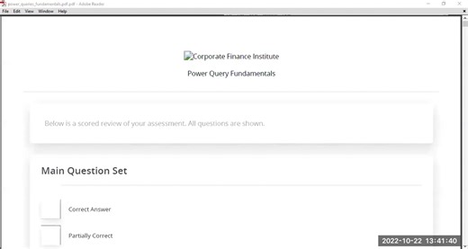 100% SOLUTION TO POWER QUERY FUNDAMENTALS BY CFI BIDA COURSE