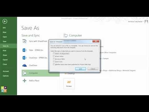 Creating Templates in Microsoft Project 2013 by EPMA