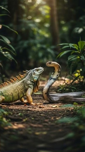 Iguana vs Snakes #cobra #snake #wildlife #viral #shortvideos #dreamscreenai #trending #cute #viral