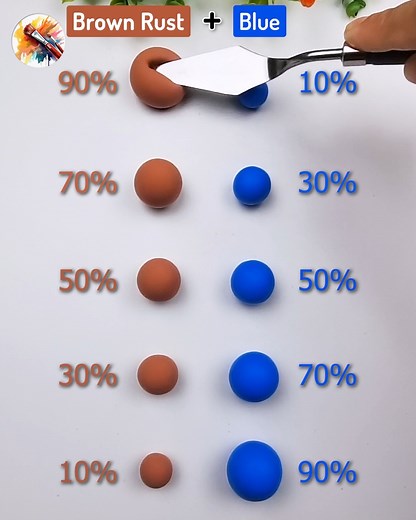 23K views · 66 reactions | Brown Rust Vs Blue Satisfying color mixing Clay #Satisfying #crafts #clay #asmr #Christmas #Shorts | Painting Concept | Facebook