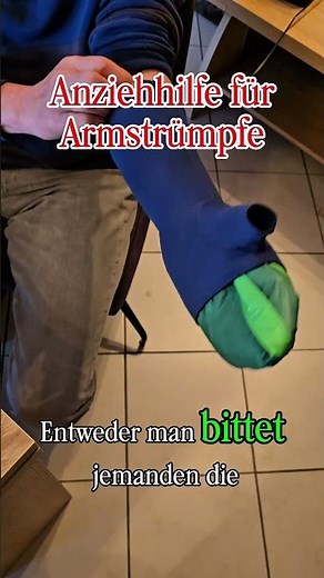 Anzuehhilfe für Kompressionsstrümpfe am Arm #pflege