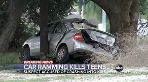 CAR RAMMING KILLS TEEN: A California man is under arrest after allegedly ramming a car with six teens inside that crashed, killing three – with authorities looking into whether the teens had been ringing doorbells and taking off. Zachary Kiesch reports. https://abcn.ws/2RDieIt | ABC World News Tonight with David Muir