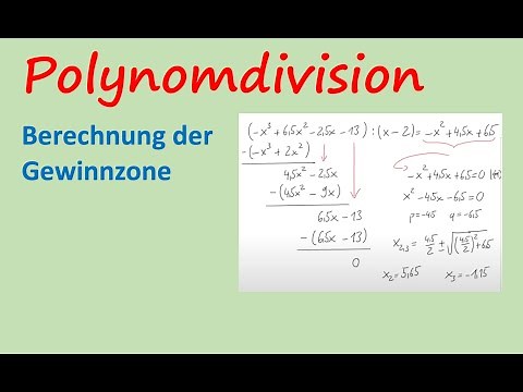 Berechnung der Gewinnzone mit der Polynomdivision