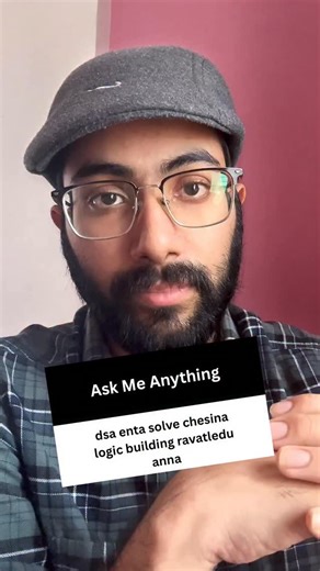 Vamsi Bhavani on Instagram: "Logic building kosam cheyyalsindi DSA kaadu, mundu conditionals and loops lo strong avvandi"