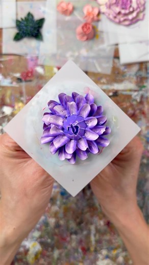 How I Turn Paint Into 3D Flowers | So Satisfying #artprocess #floralart #texturedart #satisfying