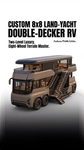 Custom 8x8 Land Yacht | Double-Decker RV | “Terrain Master” – AI digital design