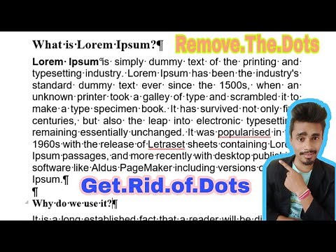 How To Insert And Remove Dots in MS Word | Get Rid Of The Dots in MS Word