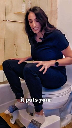 Your toilet posture might be the reason you're struggling with bowel movements. I know, not exactly glamorous. But this simple fix has helped so many of my patients, and I want you to know about it too. The Squatty Potty is a stool that elevates your knees while you sit on the toilet. This position naturally relaxes your pelvic floor muscles, making elimination easier and more complete. If you deal with constipation or even trouble with urination, changing your position can make a real differenc