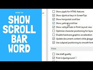 How to show scroll bar in word