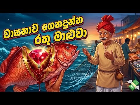 වාසනාවන්ත රතු මාළුවා | Sinhala cartoon | lama kathandara sinhala |කතන්දර | moral stories 🎣