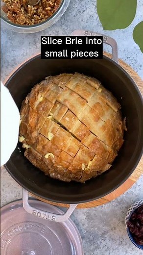 Easy Cranberry Brie Bread Recipe in the Staub Lilac
