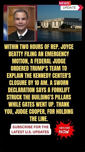 Sworn Declaration Reveals Forklift Struck Kennedy Center Pillars As Judge Orders Trump To Explain