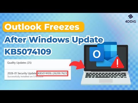 💥Fix Outlook Not Opening / Freezing After Windows 11 KB5074109 Update | Tenorshare 4DDiG