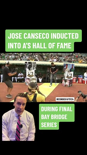 Jose Canseco Inducted into Oakland A’s Hall of Fame 2024