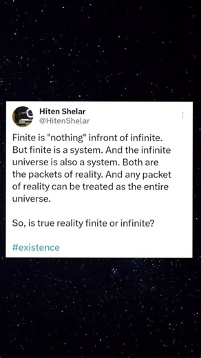Is true reality finite or infinite?