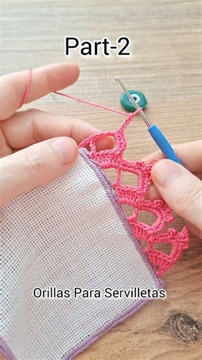 75K views · 856 reactions | #fblifestyle #crochet #knitting #howto #pattern #keşfet #reels #fyp #viral #tutorials #crochetstitch #handmade #border #vuelta #tejer | Orillas Para Servilletas | Facebook