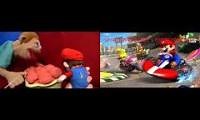 Mix of 2 videos from youtube : SML Jeffys Brain Chase Scene Sparta Mario Kart   Party Hard Remix