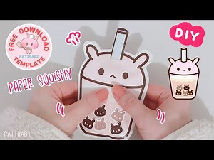【DIY】【PAPER SQUISHY TUTORIAL】Bubble Milk Tea