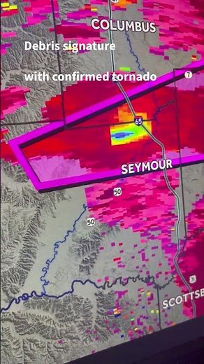 Debris signature in Jackson County with confirmed tornado #weather