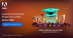 Calling all students! Unlock your coding potential with a FREE pass to the Adobe ColdFusion Summit 2023. Don't miss this exclusive opportunity! Learn more - https://bit.ly/3lCD4XI #freetickets #students #coder | Adobe ColdFusion