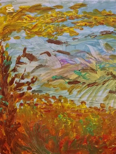 Autumn Impasto Magic | Hand-Painted Landscape Comes to Life