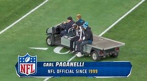 VIDEO: NFL Referee Carl Paganelli Had To Be Carted Off The Field After Frightening Collision With Player