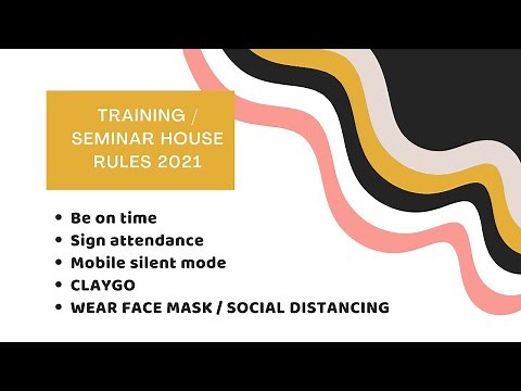 TRAINING / SEMINAR HOUSE RULES 2021 | WEAR FACE MASK