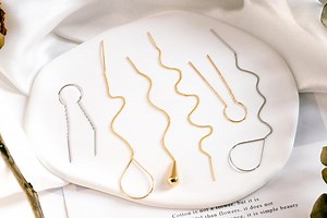 10pcs Gold/ Silver Ear Threader Earrings, Minimalist Style (GB-1735) - Etsy
