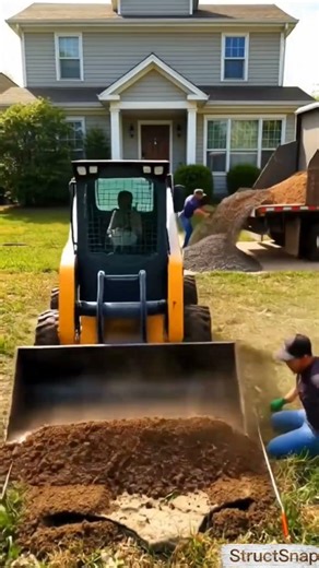 Overgrown Front Yard Transformation in 20 Seconds #ai#constructin #heavycivil