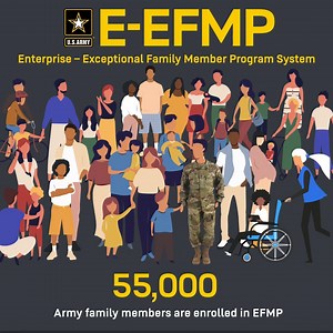 The New E-EFMP system is here for Soldiers with family members that have special needs. See how the new system will streamline your family's experience with new features that provide security and access to resources at the touch of a button from your smartphone. Check out ➡️ http://spr.ly/6189MKZcl for more information. | U.S. Army