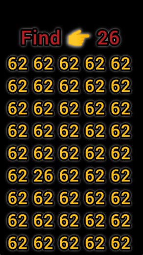 Can You Find 👉 26 Hidden Among These 62s? | Viral Brain Challenge 🔍🔥 #youtubeshorts