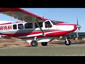 Grant Aviation GA8 Airvan takeoff from Kwig, AK