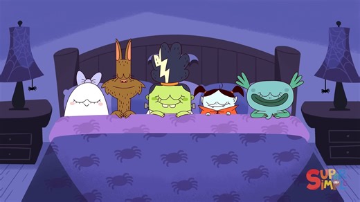 Five Little Monsters Jumping On The Bed ｜ Kids Halloween Song ｜ Super Simple Son
