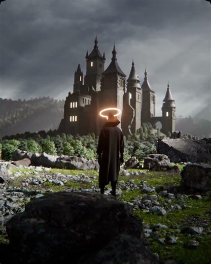 Castle in the dark #blender3d #octanematerials #3dcompositing