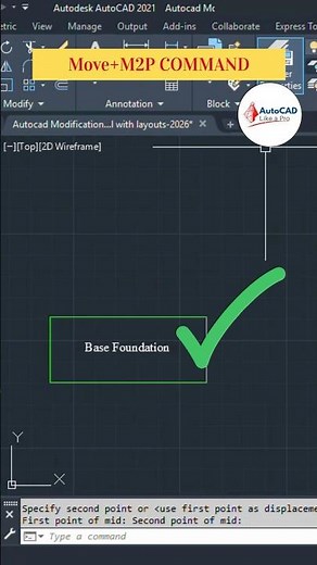 Move Objects using M2P in Autocad!