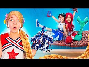 Desafio Escolar - Princesas da Disney vs Vilões! | Quem é o capitão das cheerleaders?