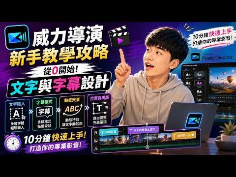 【威力導演新手教學攻略 EP3】從0開始！文字與字幕設計，十分鐘快速上手，打造你的專業影音！