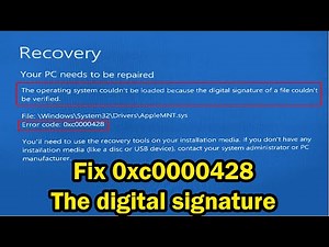 how to Fix 0xc0000428 The digital signature for this file couldn’t be verified Windows 10 or 11