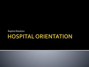 HOSPITAL ORIENTATION - SlideServe